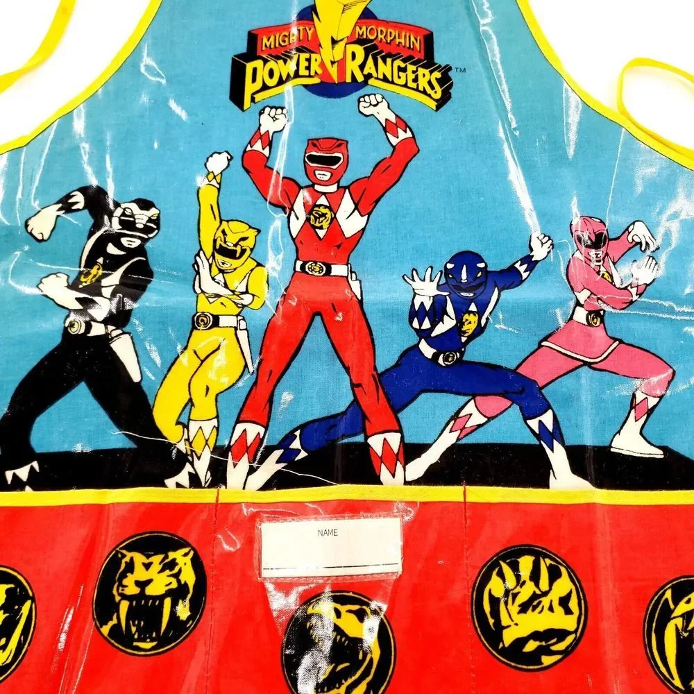 Saban 1994 Power Rangers Children's Kids Plastic Coated Apron w/ Pockets *READ*